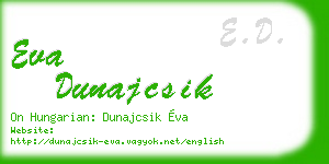 eva dunajcsik business card